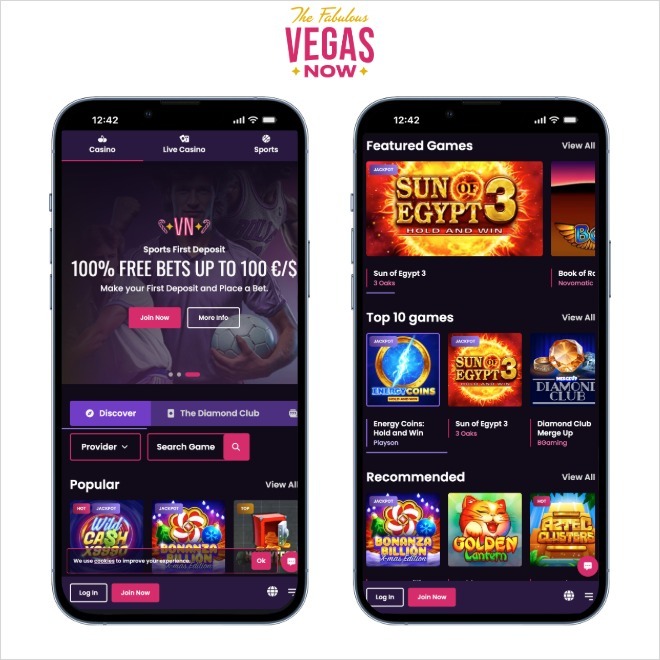 vegas now screenshot on a white background